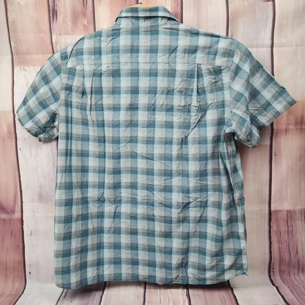 The North‎ Face Shirt Men's 2XL XXL Plaid Button Down Nylon Short Sleeve - Picture 3 of 9
